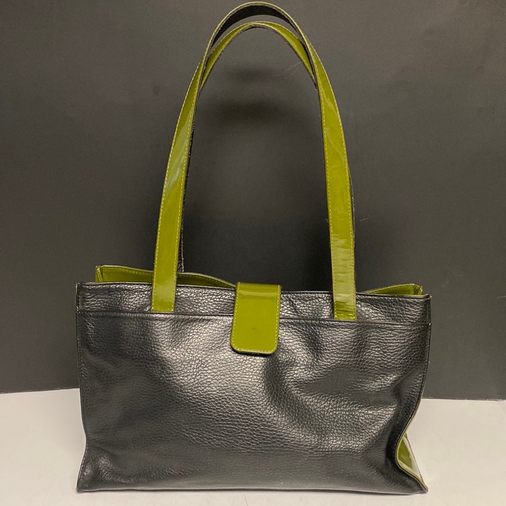 TOTE LE MONDE Leather Vinyl Shoulder Bag Purse